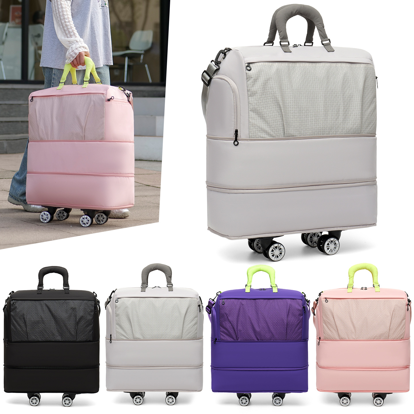 Women'S Kipling Bags - Unisex Travel Large Capacity Roller Luggage