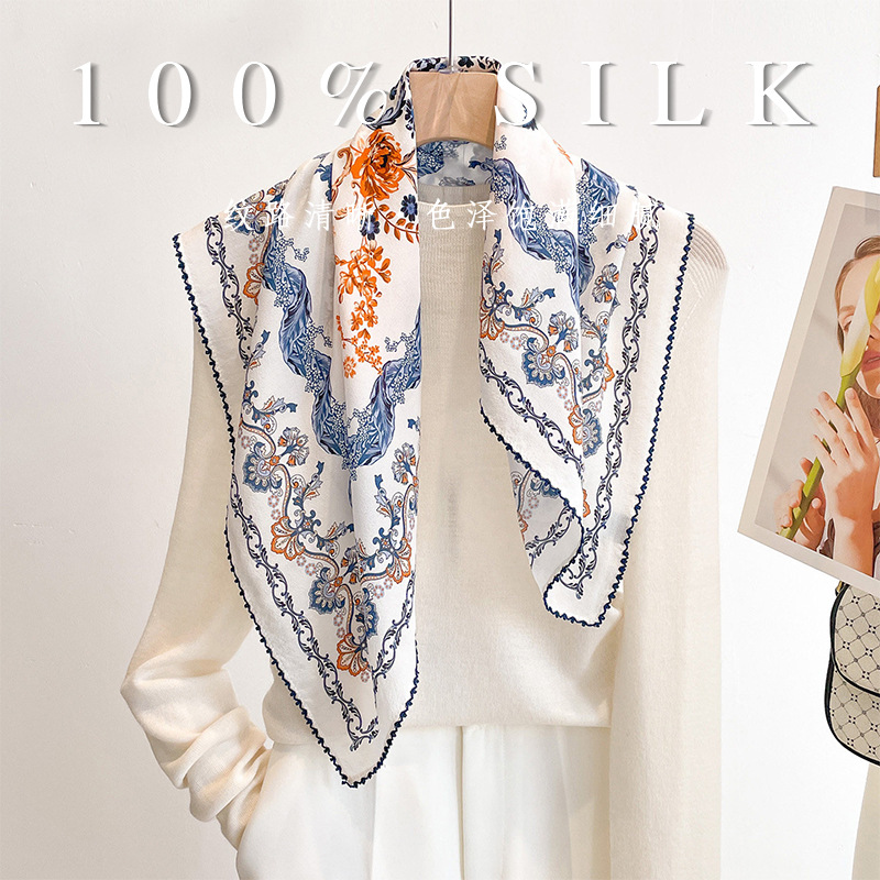 Women'S Retro Bags - Luxury 100% Mulberry Silk Square Scarf