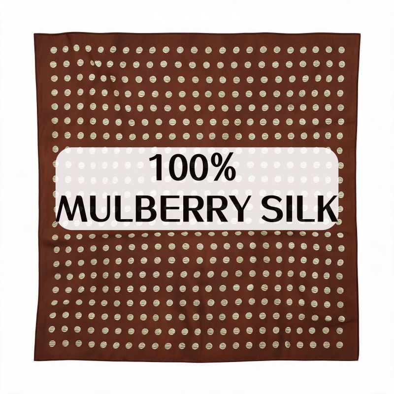 100% Mulberry Silk Brown Polka - Women'S Retro Bags 评论和价格