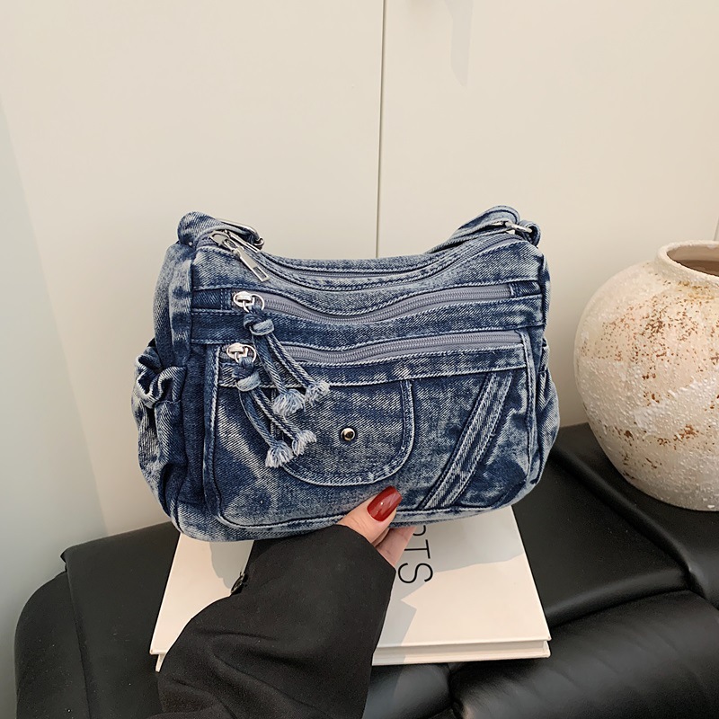 Street Style Retro Blue Denim  - Women'S Kipling Bags 评论和价格