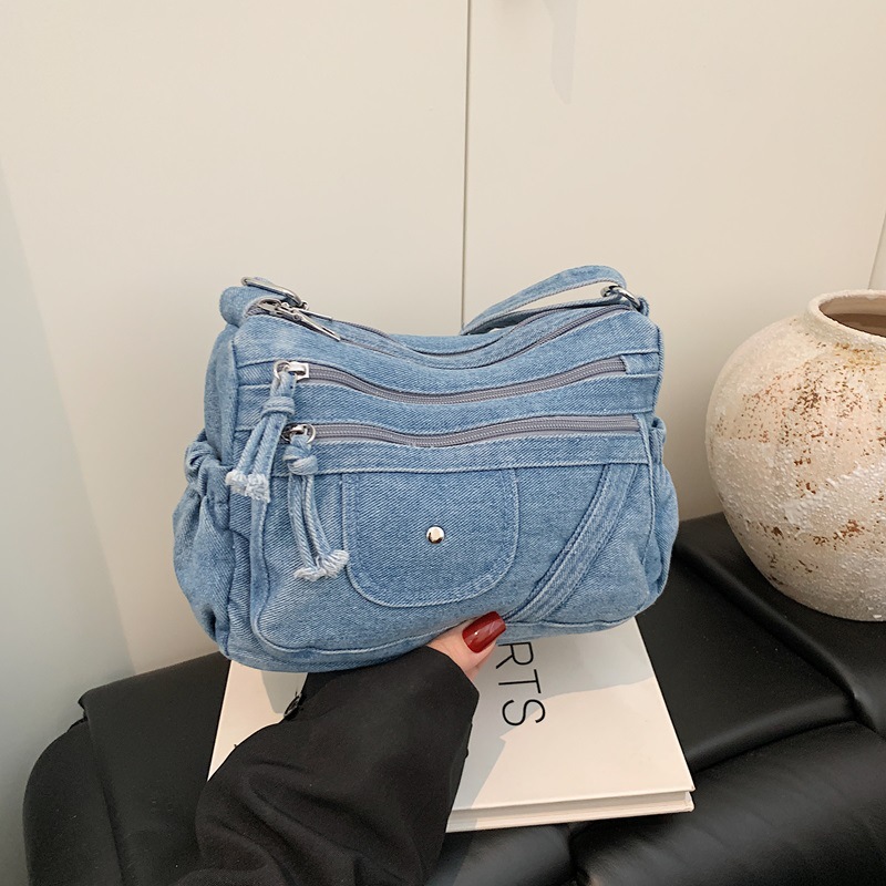 Street Style Retro Blue Denim  - Women'S Kipling Bags 评论和价格