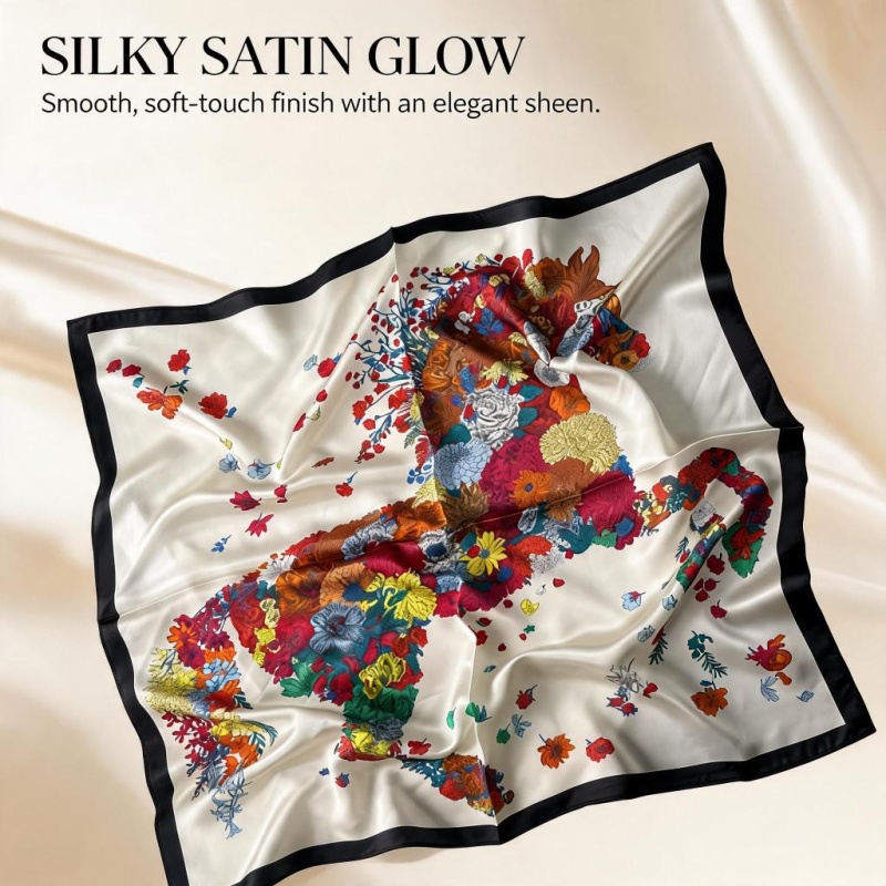 Women 65X65CM 100% Silk Square - Women'S Retro Bags 评论和价格