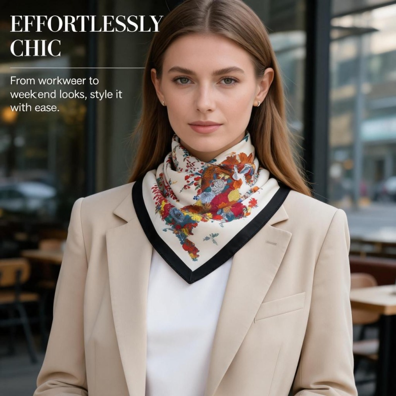 Women 65X65CM 100% Silk Square - Women'S Retro Bags 评论和价格