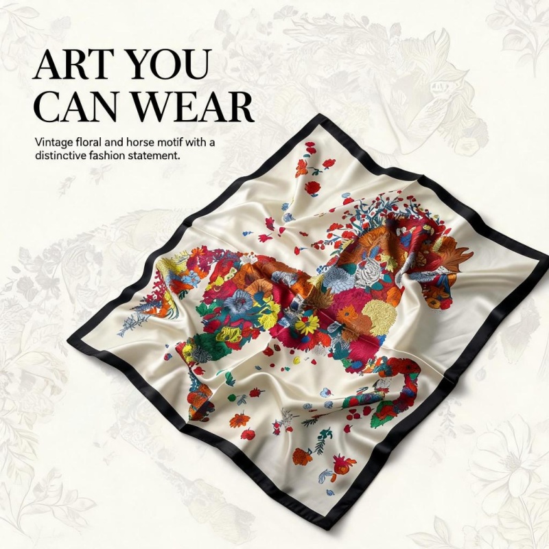 Women 65X65CM 100% Silk Square - Women'S Retro Bags 评论和价格