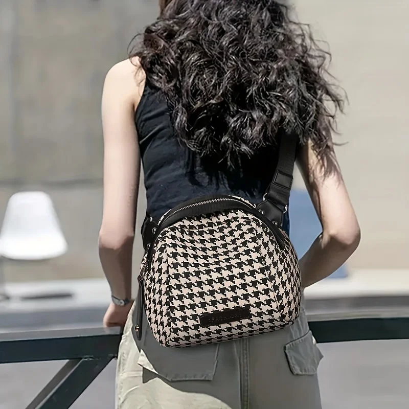 Versatile Houndstooth Canvas B - Women Bags Zip 评论和价格