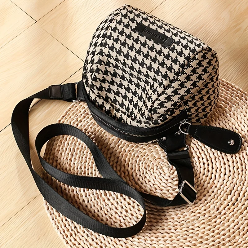 Versatile Houndstooth Canvas B - Women Bags Zip 评论和价格