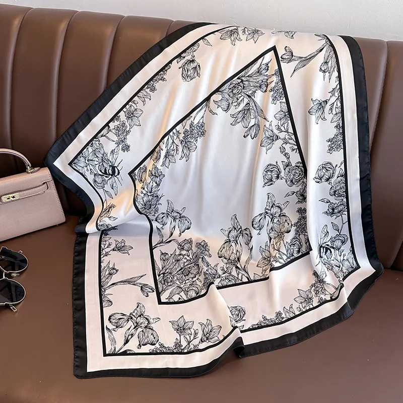 70*70cm Luxury Floral Print Si - Women Bags Online 评论和价格