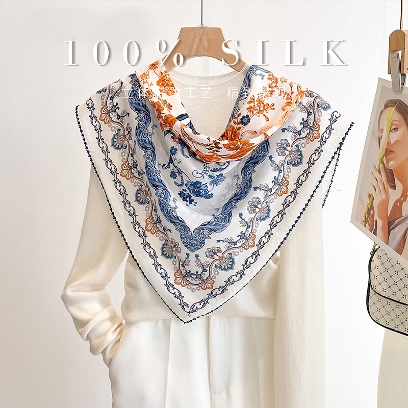 Luxury 100% Mulberry Silk Squa - Women'S Retro Bags 评论和价格